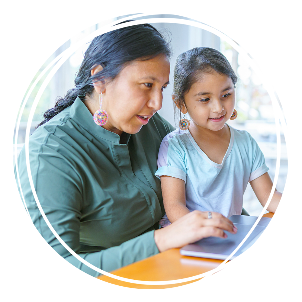 Mother & Daughter on Computer